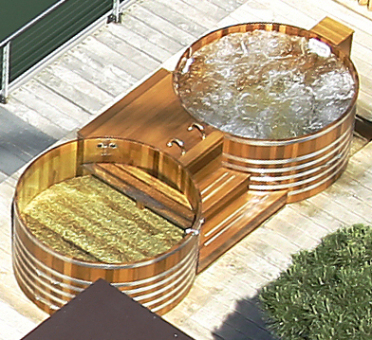 Doubletub, double tub, outdoorspa, outdoor spa, Outdoor Whirlpool
